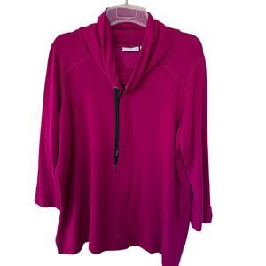 Susan Graver Pink SOFT Cowl Neck Sweater size 1X